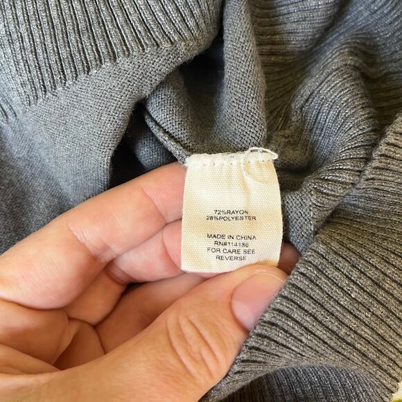 Retrology White & Gray Color Bock Turtleneck Sweater 1X - Picture 6 of 7